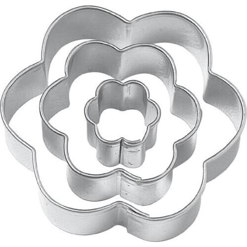 3pcs/set Plum Blossom Shape Metal Mold Fondant Cutter Cookies And Muffins Craft Moulds Cake Decorating Tools