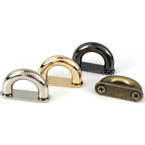 2pcs Metal D-ring Bag Bag Connector Anchor Buckles Arch Bridge With Screws Hanger hooks Bags Belts Strap Leather Crafts