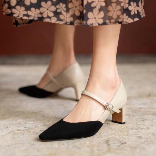 MNIXUAN Leather Pumps