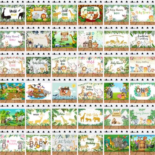 Safari Wild One Custom Portrait Birthday Party Decoration Photographic Backgrounds Photography Backdrops For Photo Studio