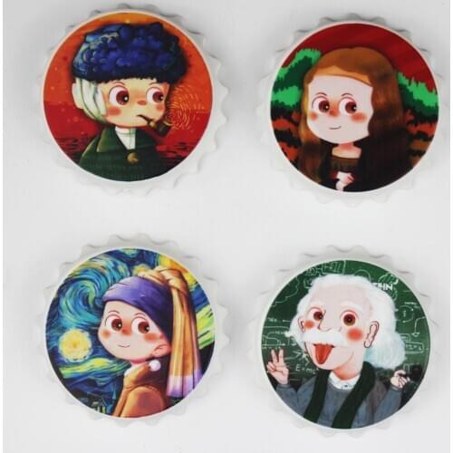 Fasion Creative Cute World Famous painting Edison Monmarissa Van Gogh Pearl Girl Polyresin Oppener Magent Home Decoration