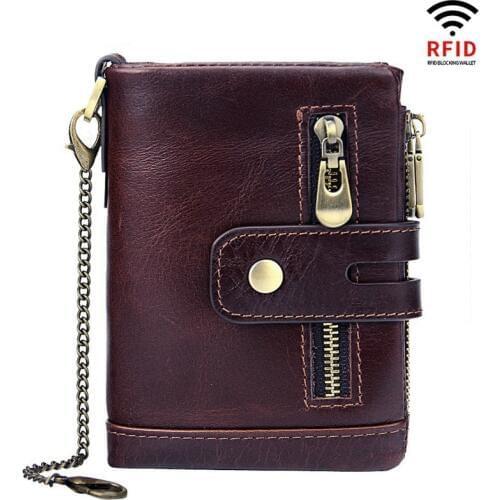 Fashion male Wallets Cow Genuine Leather Men Coin Purse Nubuck Card Holder Cowhide Leather Wallet Mens Small Zipper Wallet