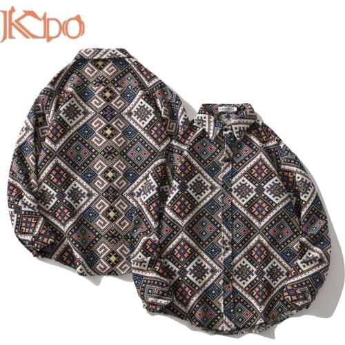 Men Spring Shirt Turn Down Collar Casual M L XL XXL Blouse Printed Korean Long Sleeve Tops Vintage Cardigan 2021 New Tops