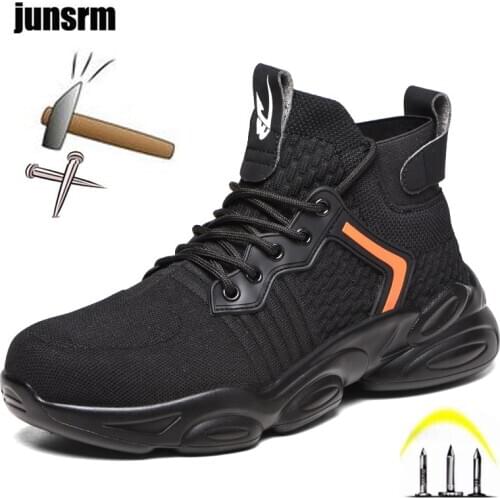 New 2021 mens safety shoes steel toe puncture-resistant indestructible sports boots comfortable and breathable