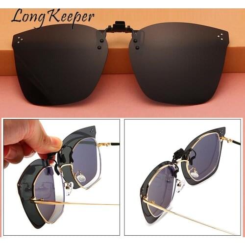 Clip On Polarized Lens Men Square Sunglasses Night Driving Glasses Fishing Eyewear Flip Up Designer Luxury Sunglasses Oculos