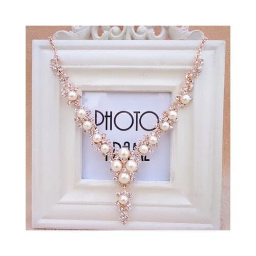New fashion Faux pearl gem necklace For Women girl Accessories jewelry wholesale