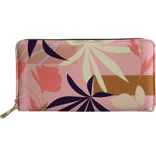 2020 New Fashion Lady Wallet Leather Clutch Flowers Print Girl Phone bag Ms Money Bags Ladies Credit Card Holder