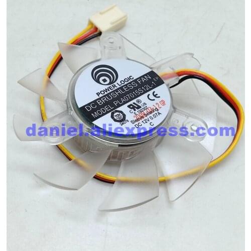 Pla07015s12l-1 65mm diameter hole pitch 42mm 7015 12V 0.07a 3-wire speed measuring video card fan