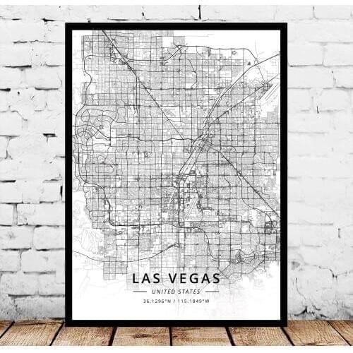 Las Vegas NV Nevada USA United States of America Map Poster