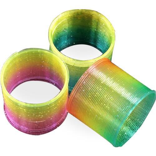 Plastic Rainbow Round Irregular Shaped Hot Sale Magic ring Spring Heart Star Kids Bounce Novelty Toys Christmas Birthday