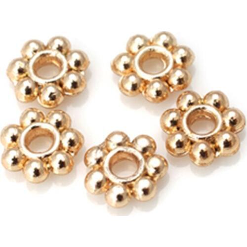 Gold Plating Brass Flower Spacer Beads Diy Jewelry Components(20PCS)