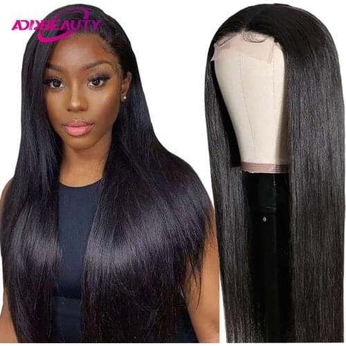 Straight 13x6 Lace Front Wig Brazilian Human Hair Wigs 4x4 Lace Closure Wig for Women Ali Queen Wig Natural Color Pre-Plucked