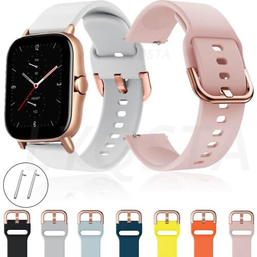 20mm Silicone Watch Straps for Huami Amazfit GTS 2E/GTR 42mm/GT 2 42mm Bracelet for Huami Amazfit Bip U Bip S GTS 2 Wrist Bands