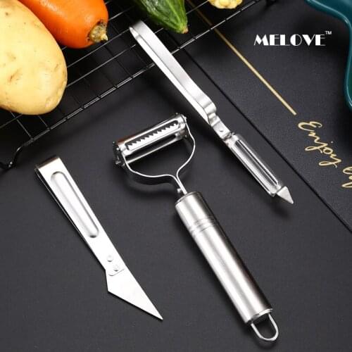 3 In 1 Vegetables Peeler Set With Knife Sleeve Fruit Stainless Steel Knife Cabbage Graters Salad Potato Slicer Kitchen Tool
