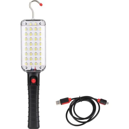 34 LED Flashlight USB Rechargeable Torch Back Magnet Work Inspection Light