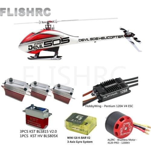ALZRC - Devil FAST FBL Super Combo 505 RC Helicopter (Include KST BLS815+KST BLS805 Servo)- 120A V4 ESC