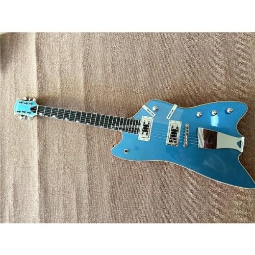 High quality custom version of metal Burgundy blue electric guitar can be customized free shipping