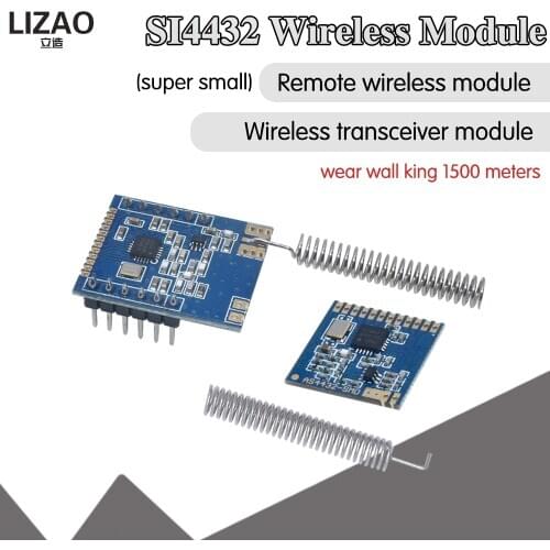 1 Set Mini SI4432 Remote Wireless Transceiver Communication Module 240MHZ-930MHZ + Spring Antenna, Distance 1000m