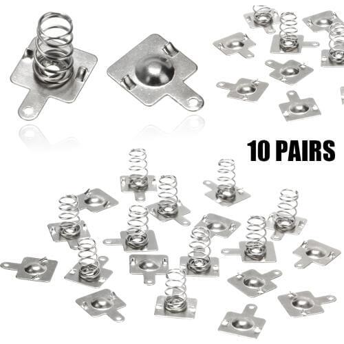 10 Pairs Replacement Silver Metal Battery Contact Spring Replacement Battery Contact Plate 14.5 x 9mm For AA AAA Batteries