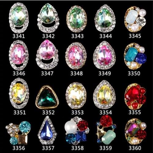 Water Prop Shapes gemstone Alloy edge Flat 10pcs Nail rhinestone nail accessories nail jewelry crystal nail art