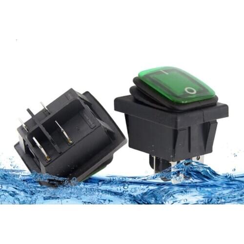 10pcs Waterproof KCD4-2X1N Rocker Switch LED Lamp 4 Pin ON - OFF 16A 250V 20A 125V AC Silver Contacts Auto Boat Power Switch