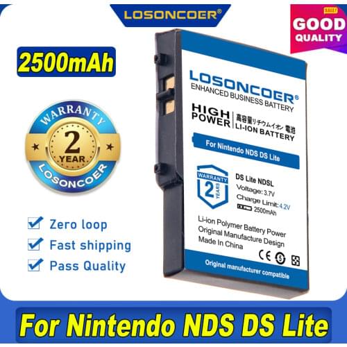 100% Original LOSONCOER NEW 2500mAh Battery For Nintendo NDS DS Lite NDSL DSL Batteries