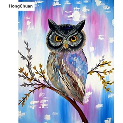 5D diamond painting owl full square/round diamond embroidery handmade rhinestone DIY mosaic home decoration mural fast delivery