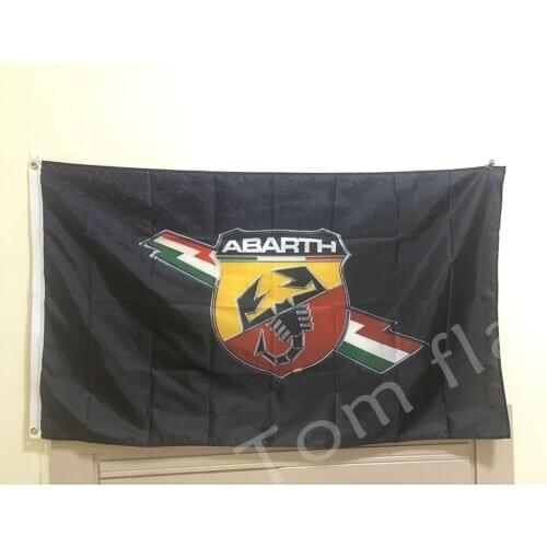 90x150cm Car flag Fiat Abarth Banner 3x5ft Polyester scorpion flag 01