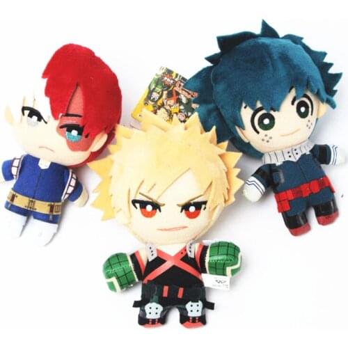 13cm Anime My Hero Academia Stuffed Plush Toys Midoriya Izuku Bakugou Katsuki Cartoon Figurine Soft Doll Kids Gifts Toys