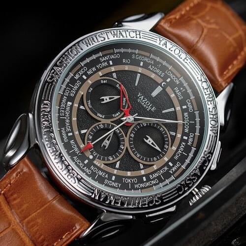 2020 Fashion Mens Watches Top Brand Luxury YAZOLE Men Watch Waterproof Male Clock Multifunction Design Business Watches relogio