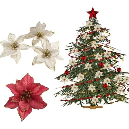 10pcs 15cm Flannel Large Artificial Rose Flower Heads For Home Wedding Decoration Scrapbook DIY Christmas Tree Silk Flowers