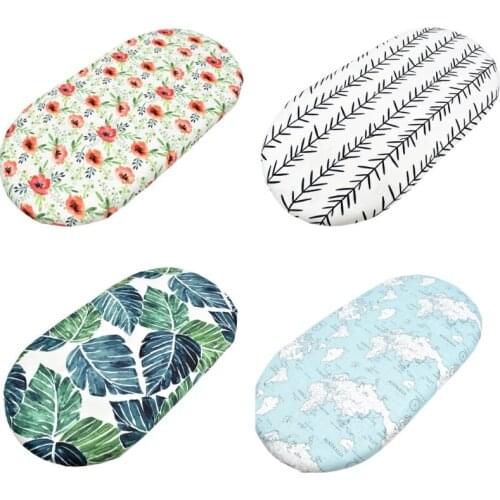 Baby Moses Basket Sheets Crib Care Changing Pad Mattress Removable Cover Printed Mini Cradle Protector