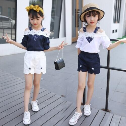 Childrens Sets Girls Clothing Teenage Girl Clothing Summer Baby Girl Valentines Day Outfit Kaiya Angel 2020 Cotton Leisure Suit
