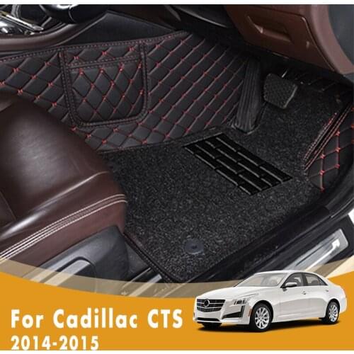 RHD Luxury Double Layer Wire Loop Car Floor Mats For Cadillac CTS 2015 2014 full surround car mat Auto Interior Accessory