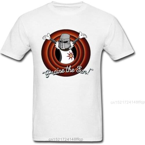 Dark Souls 3 T Shirt Men Hip Hop T-shirt Praise The Sun Tshirts Cuphead 100% Cotton Male Tshirt Summer Funny Game Clothes XS