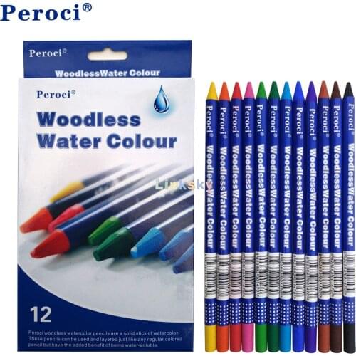 12pcs/set Woodless Water Soluble Colored Pencil,Professional Drawing Watercolor Pencil, Coloring Books Drawing Shading Sketching