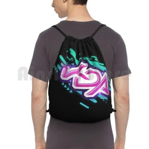 Kda Glitched | Backpack Drawstring Bags Gym Bag Waterproof Kda K D A Leauge Of Legends Kpop K Pop Ahri Akali Evelynn