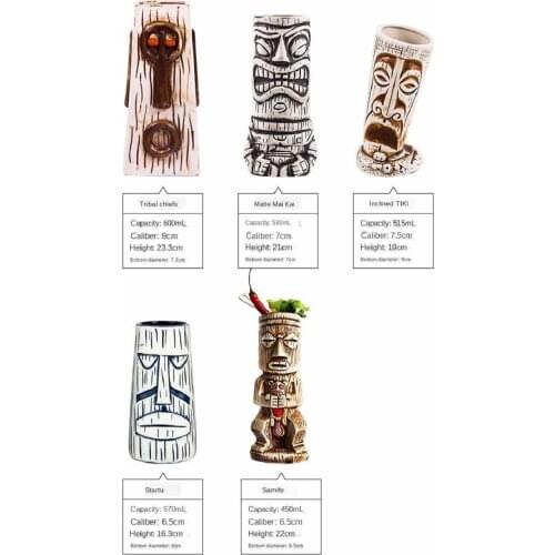 Bar tiki mug Hawaiian cocktail Cup personalized wine glass tiki creative porcelain cup TikiCup