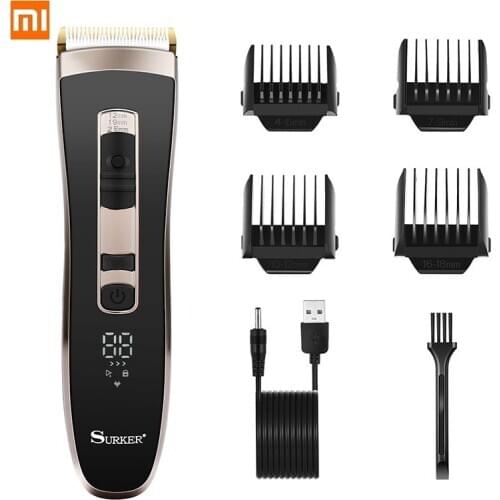 LCD digital hair clipper Portable household electric hair clipper USB Trimmer Haircut Titanium ceramic blade