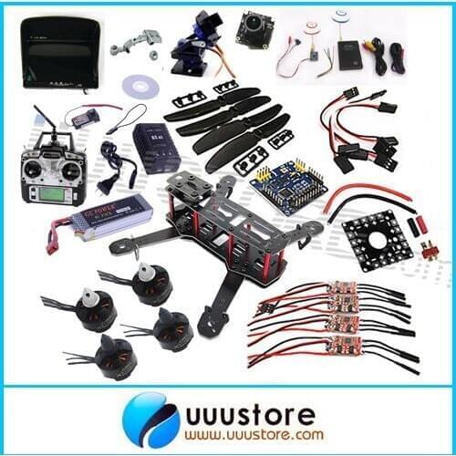 Mini QAV250 FPV Quadcopter RTF Frame+4 x Motor+4xEsc+Flight Control+4xProp+Radio+Charger+Battery+Monitor+Cam+AV Tx Rx
