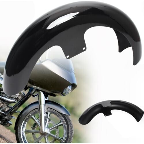 Motorcycle 21'' Wrap Front Fender mudguard Gloss Black Fender For Harley touring Street Glide Road King Custom Baggers