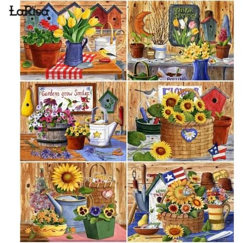 Flower 5D DIY Diamond Painting Cross Stitch Kit Sunflower Full Drill Embroidery Mosaic Art Picture of Rhinestone Home Decoration