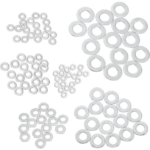 115pcs Washer Set M3 M4 M5 M6 M8 M10 Stainless Steel Washer Flat Washers Ring Plain Washer Gaskets Assortment Kit