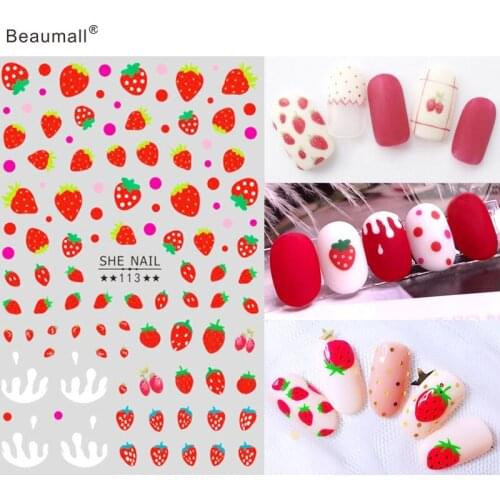 Fruits Nails Art Manicure Back Glue Decal Decorations Nail Sticker For Nails Tips Beauty
