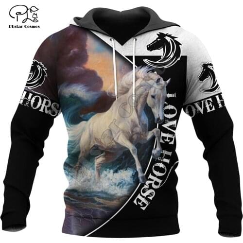 PLstar Cosmos Funny Animal Love Horse Colorful Harajuku NewFashion Tracksuit 3DPrint Men/Women Streetwear Jackets Zip Hoodies 18