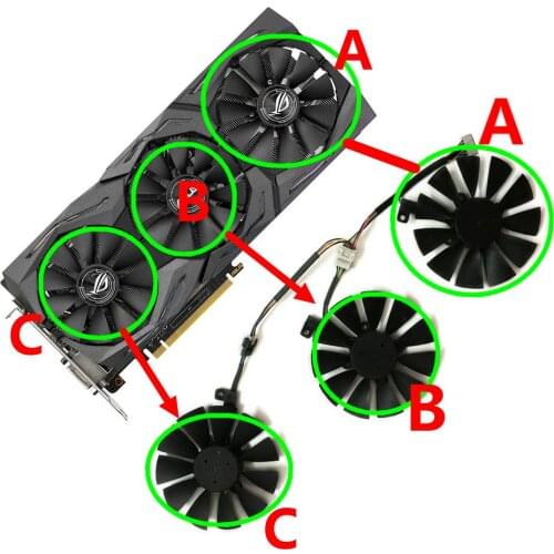 T129215SU 87MM rx 480 580 VGA Cooler Graphics Fan For ASUS STRIX R9 390X/R9 390 RX480 RX580 Video Cards Cooling