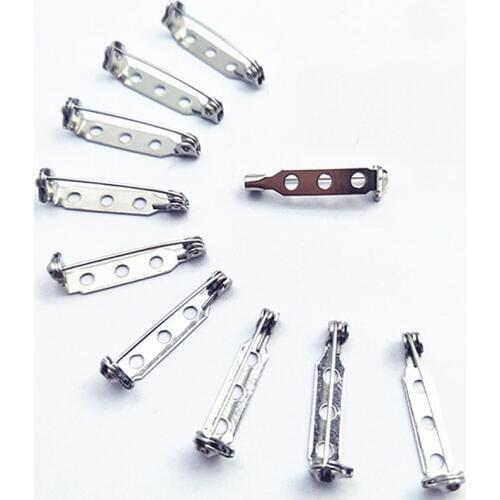 2020 Badge Holder Safe Lock DIY Silver The Brooch Base 4 Sizes 20PCS Iron Brooch Base Back Jewelry Findings Jewelry Accessories