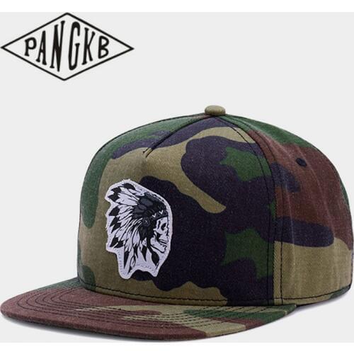 PANGKB Brand FREEDOM CORPS CAP camo skull Hip-Hop snapback hat for men women adult outdoor casual adjustable sun baseball cap
