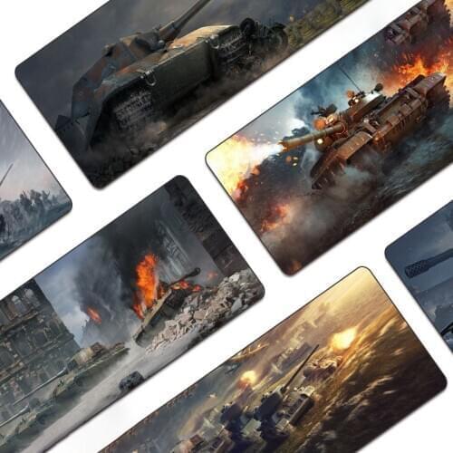 Tank War900x400mm Rubber Mouse Pad Mat Large Office Gaming Desk Mat Original Scribble Cloth with Lock for Gaming Keyboard Laptop