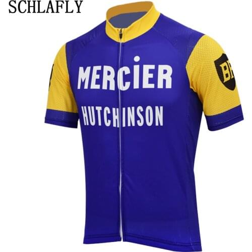 Blue yellow old style cycling jerseys retro summer short sleeve bike wear jersey road jersey cycling clothing schlafly
